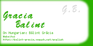 gracia balint business card